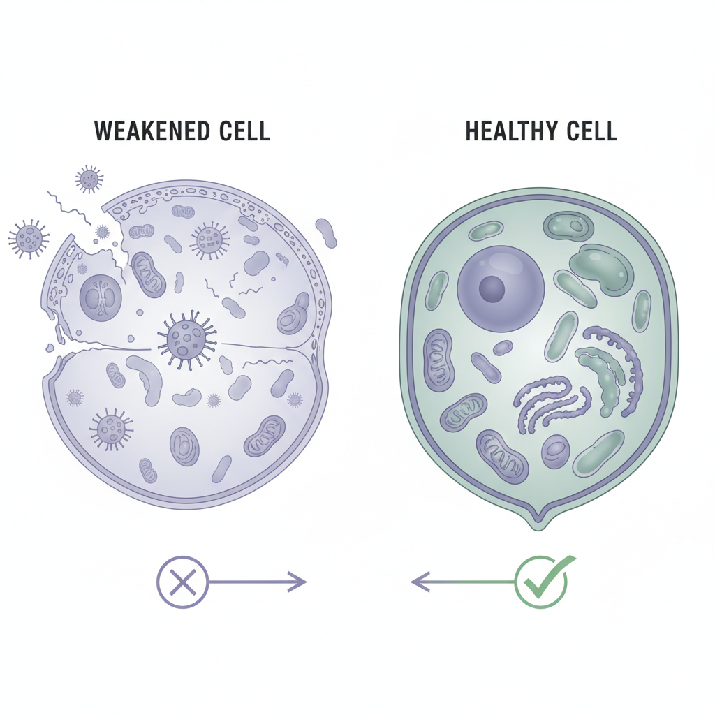 Healthy vs Weakened Cell
